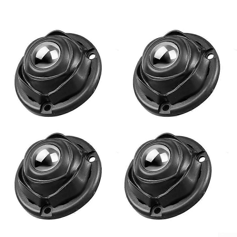 Set of 4 Black Swivel Caster Wheels for Furniture and Appliance Gimbal Systems Smooth Movement