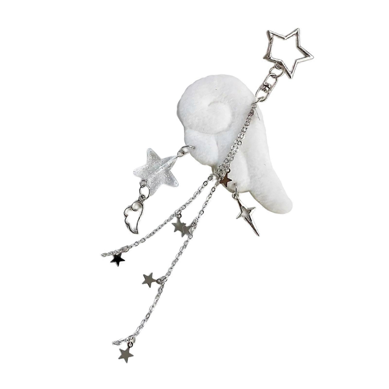 Angelic Star Keychain Decorative Bag Charm Rustproof Alloy Handmade Keyring Lightweight Accessory for Travel Multicolor