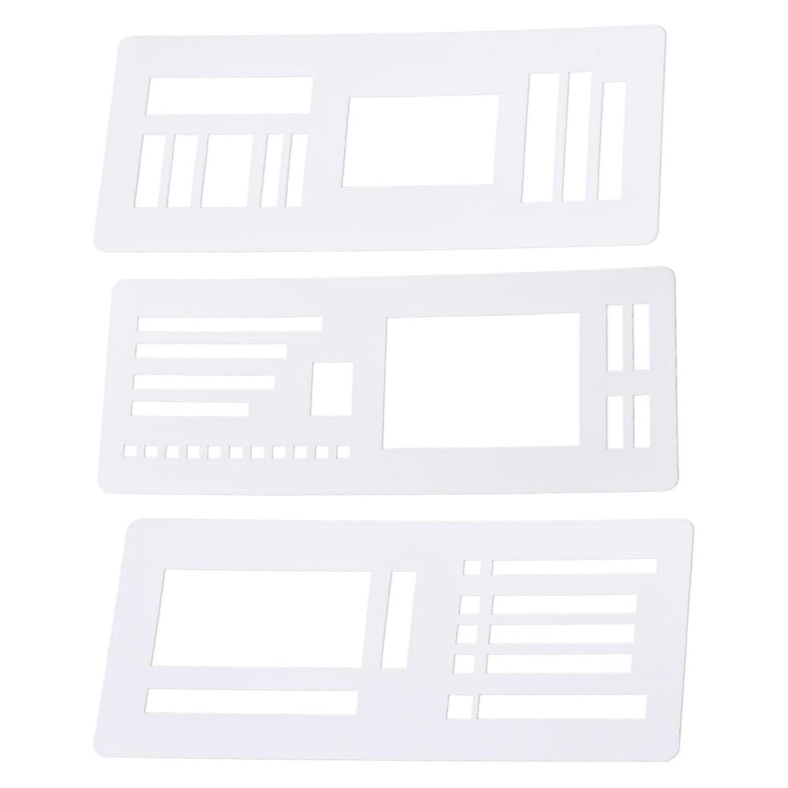 3 Pack Artistic Template Tools For Scrapbook Design Watercolor Markers Compatible Flexible Ruler Set Creative Planning Essential Multicolor