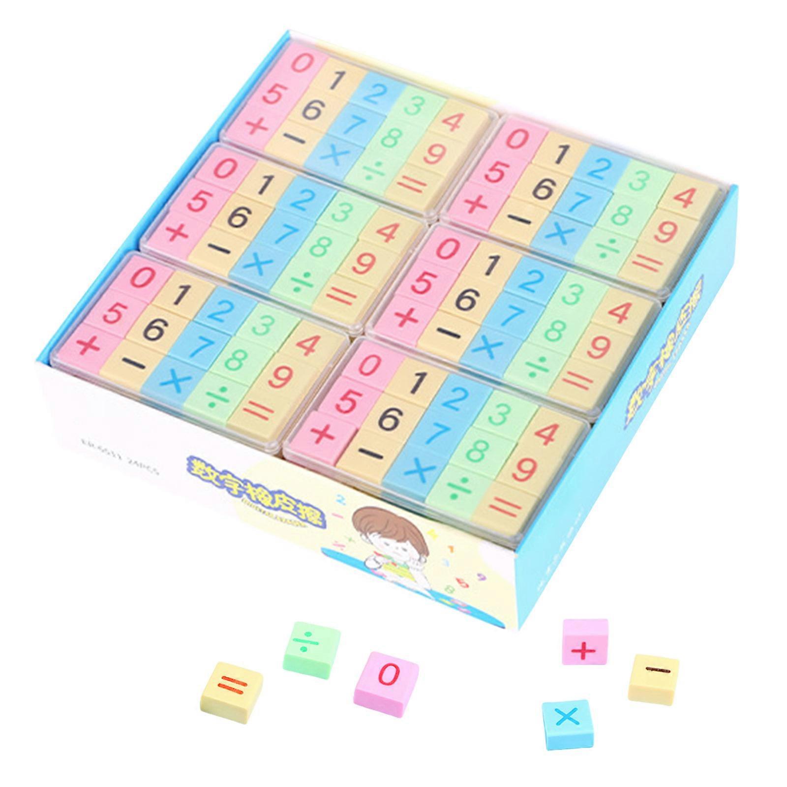 Multipurpose Portable Number Puzzle Erasers Set Engaging Math Symbols School Supplies for Educational Play Daily Use Multicolor