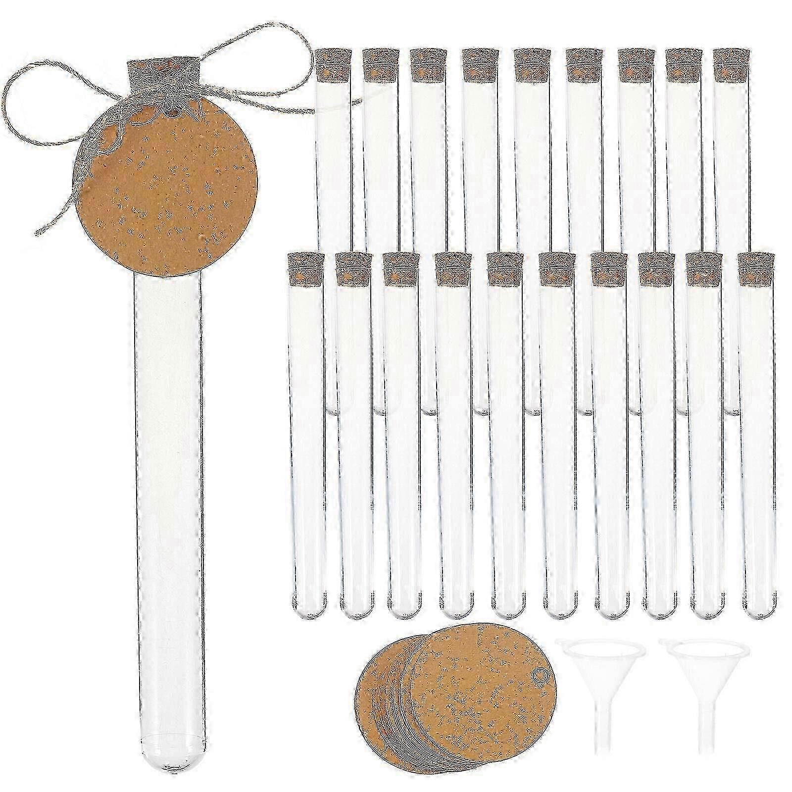 1 Set of Test Tubes Clear Test Tubes Small Test Tubes Test Tubes with Cork Stoppers Labels 25-26