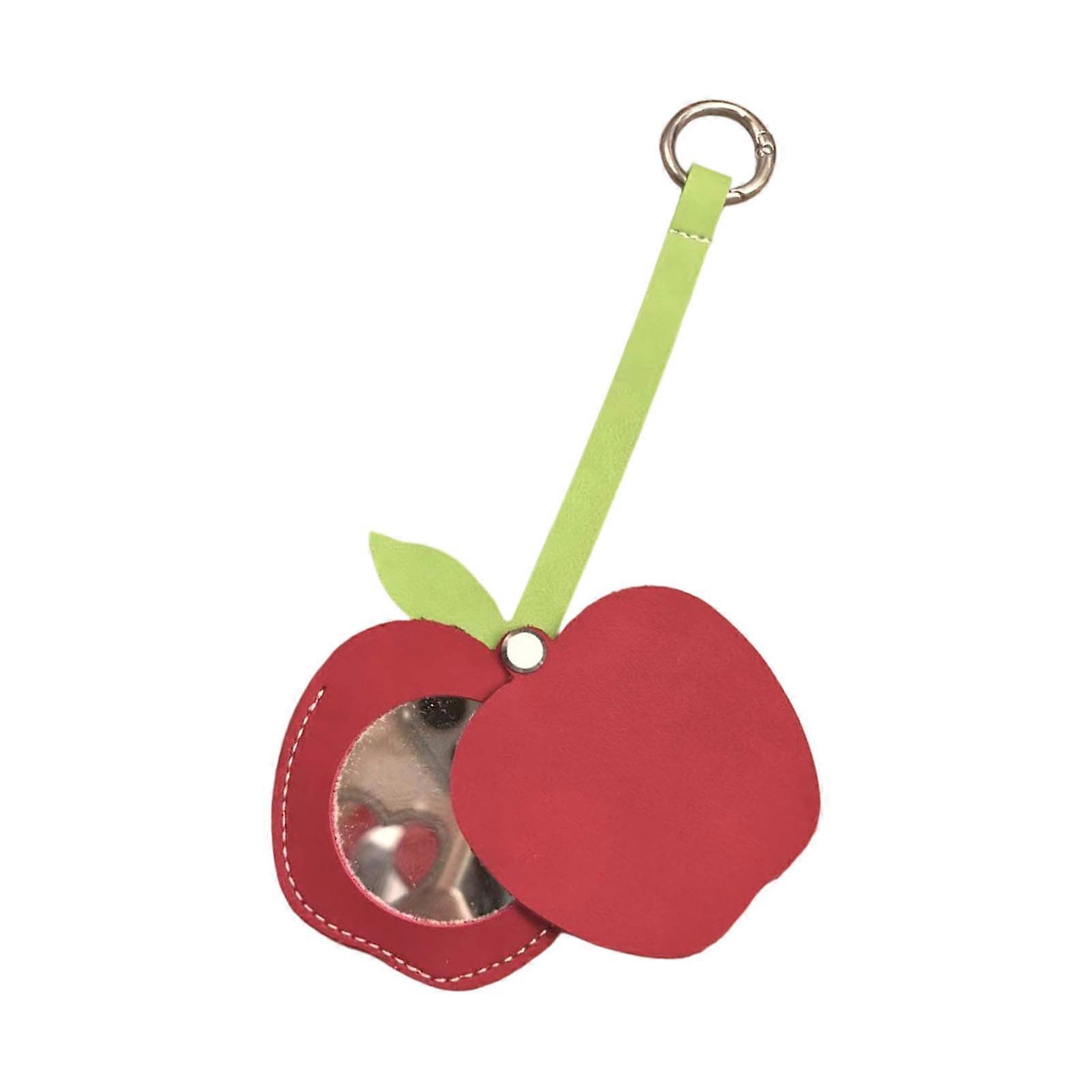 Novelty Fruit Keychain Cosmetic Mirror Accessory PU Materials For Personalize Use Or Presents Multicolor