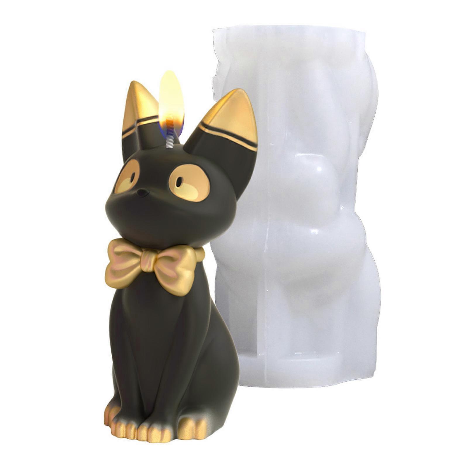 Cats Figurine Silicone Candle Molds Epoxy Resin Molds for Candle Soap Making Fondant Chocolate Mould for Cake Baking Multicolor