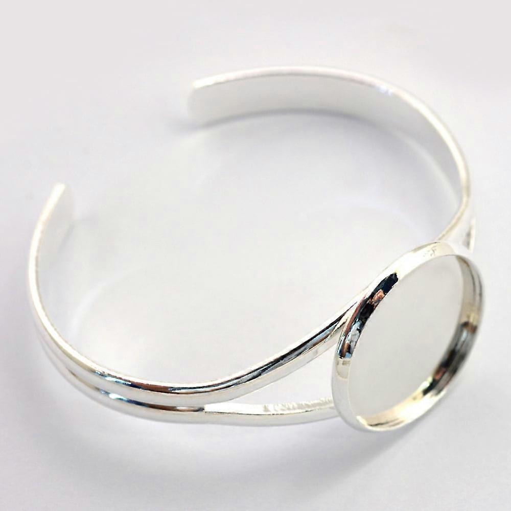 1pc Brass Cuff Bangle Making Blank Bangle Base Silver Color Plated Tray: 25mm 60.5mm