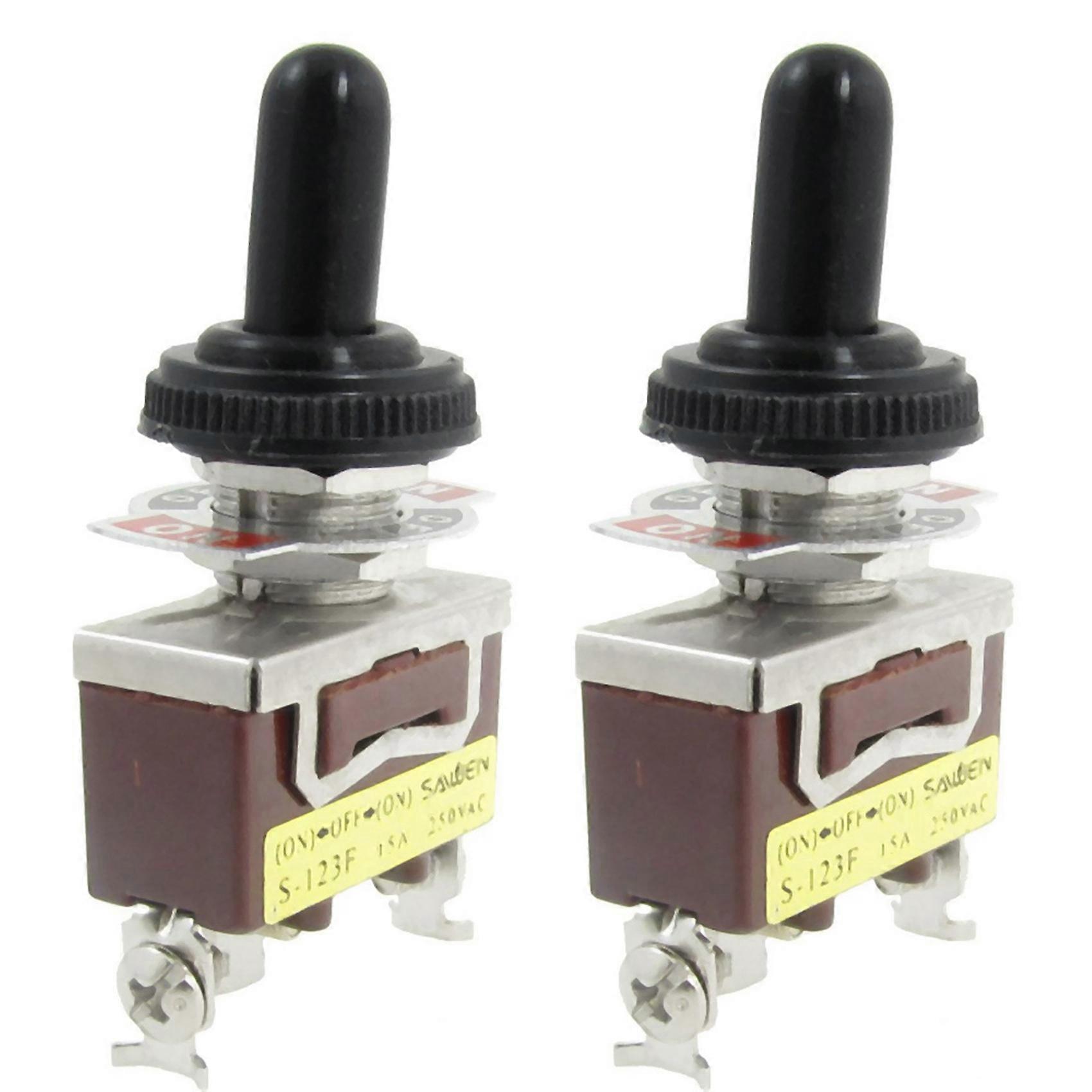 2X AC 250V 15A Momentary SPDT Toggle Switch with Waterproof Boot
