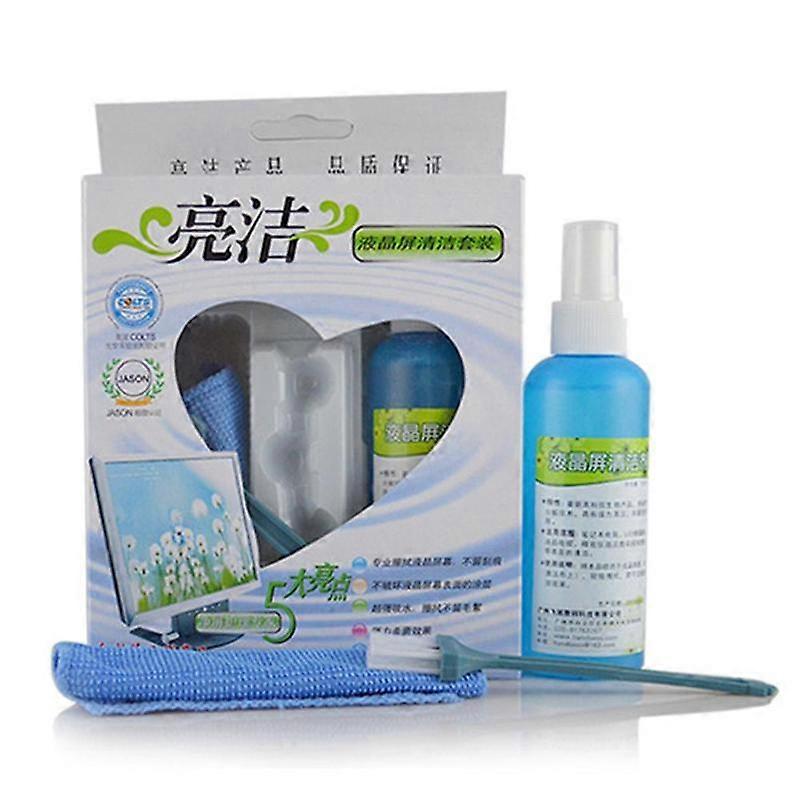 Premium LCD Screen Cleaner Kit 100ml Safe Streak Free Cleaning Solution For TVs Monitors Laptops DVDs With Microfiber Cloth And Dust Brush