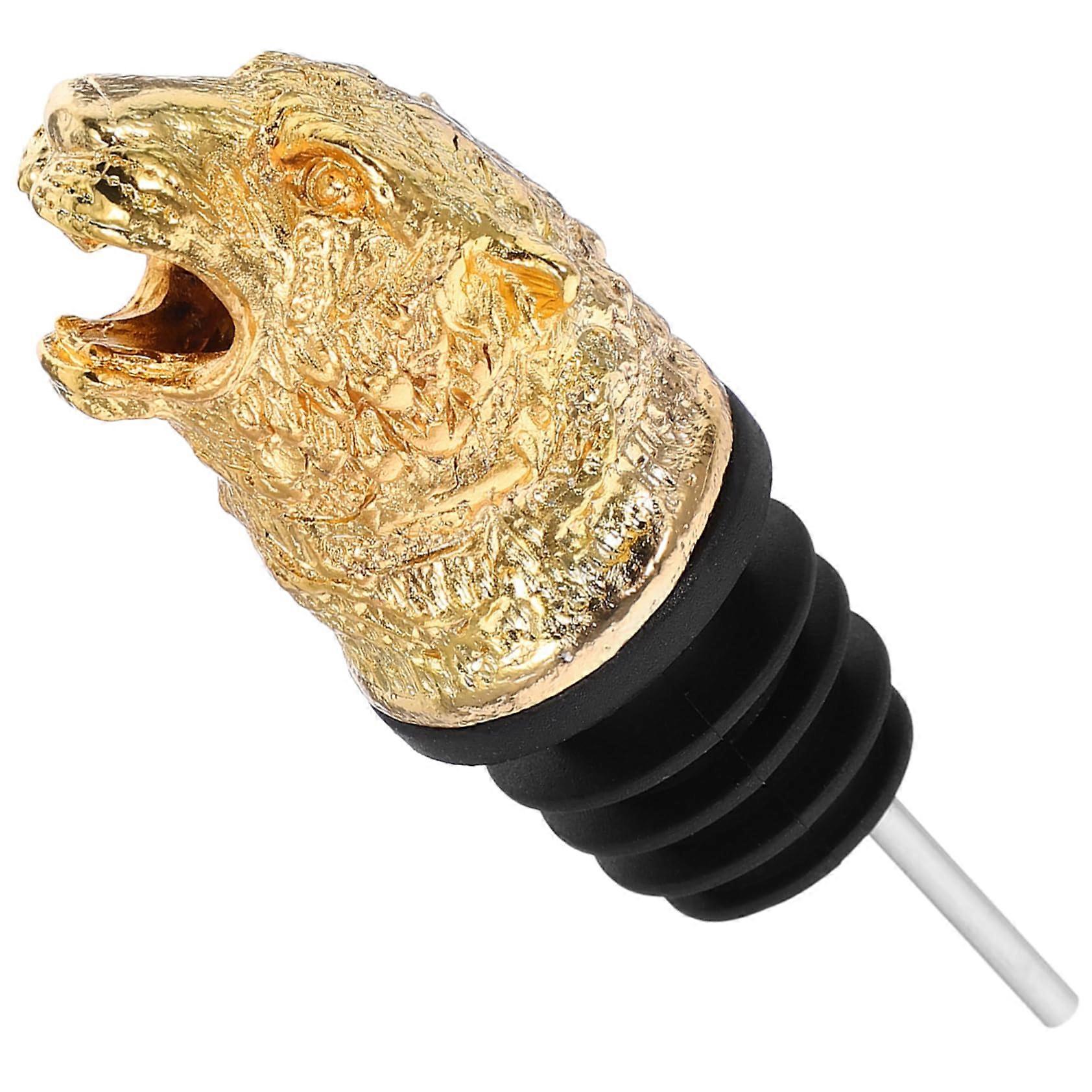 Wine Aerator Pourer with Tiger Head Spout Golden Decorative Bar Accessory for Dinner Parties
