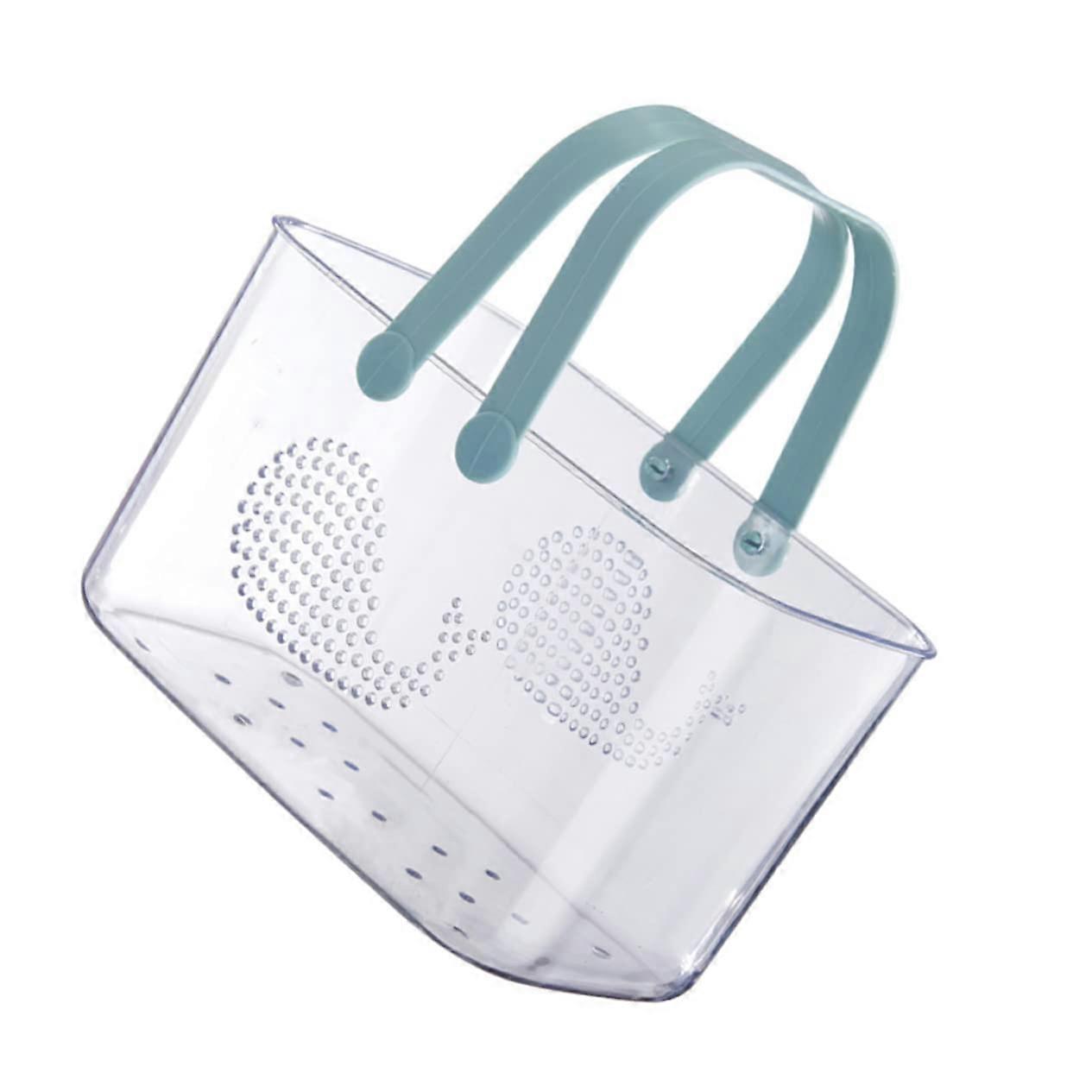 Transparent Whale Shape Shower Organizer Basket with Handle Plastic Bathroom Storage Bin