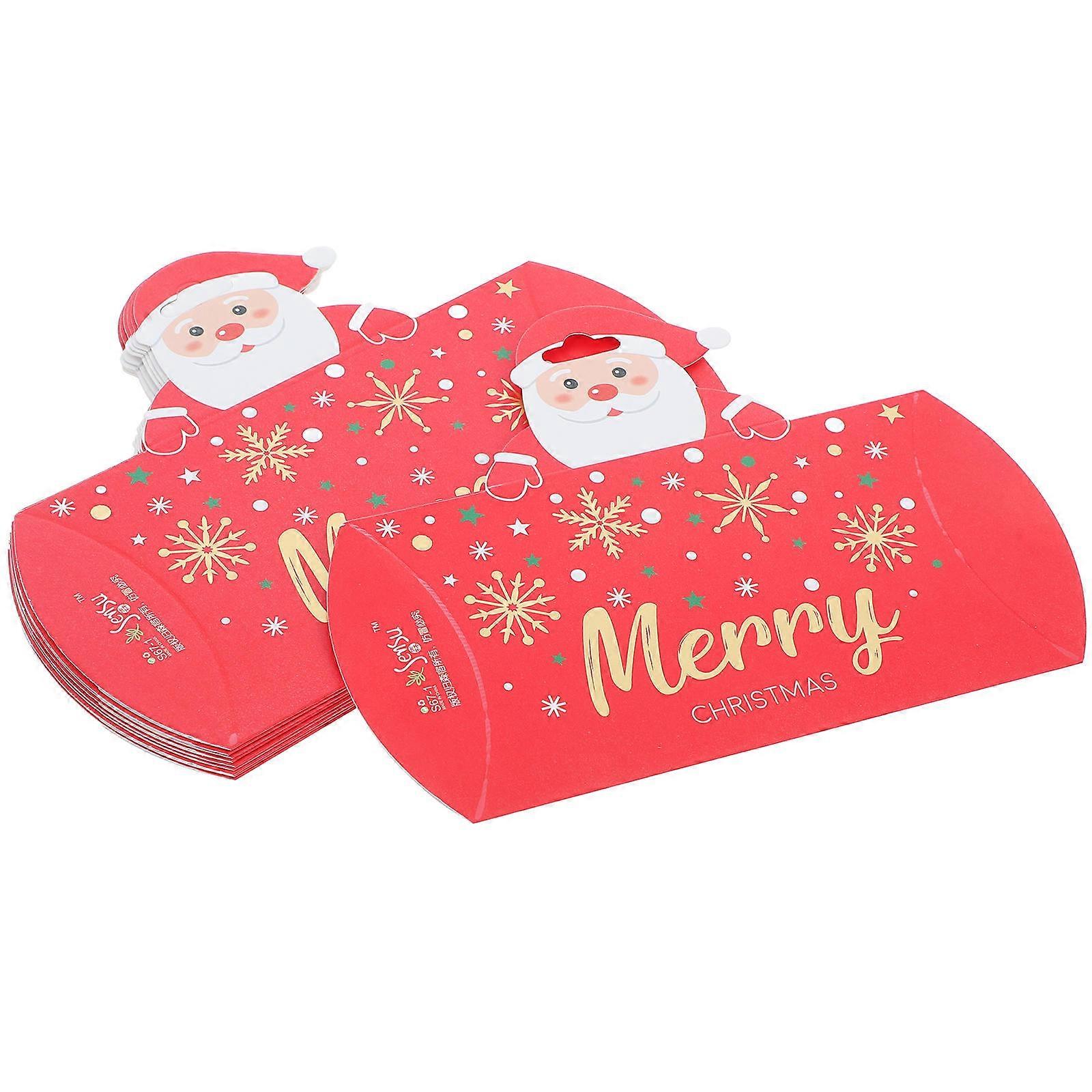 Box Red Paper Pillow Candy Boxes for Storage 10Pcs