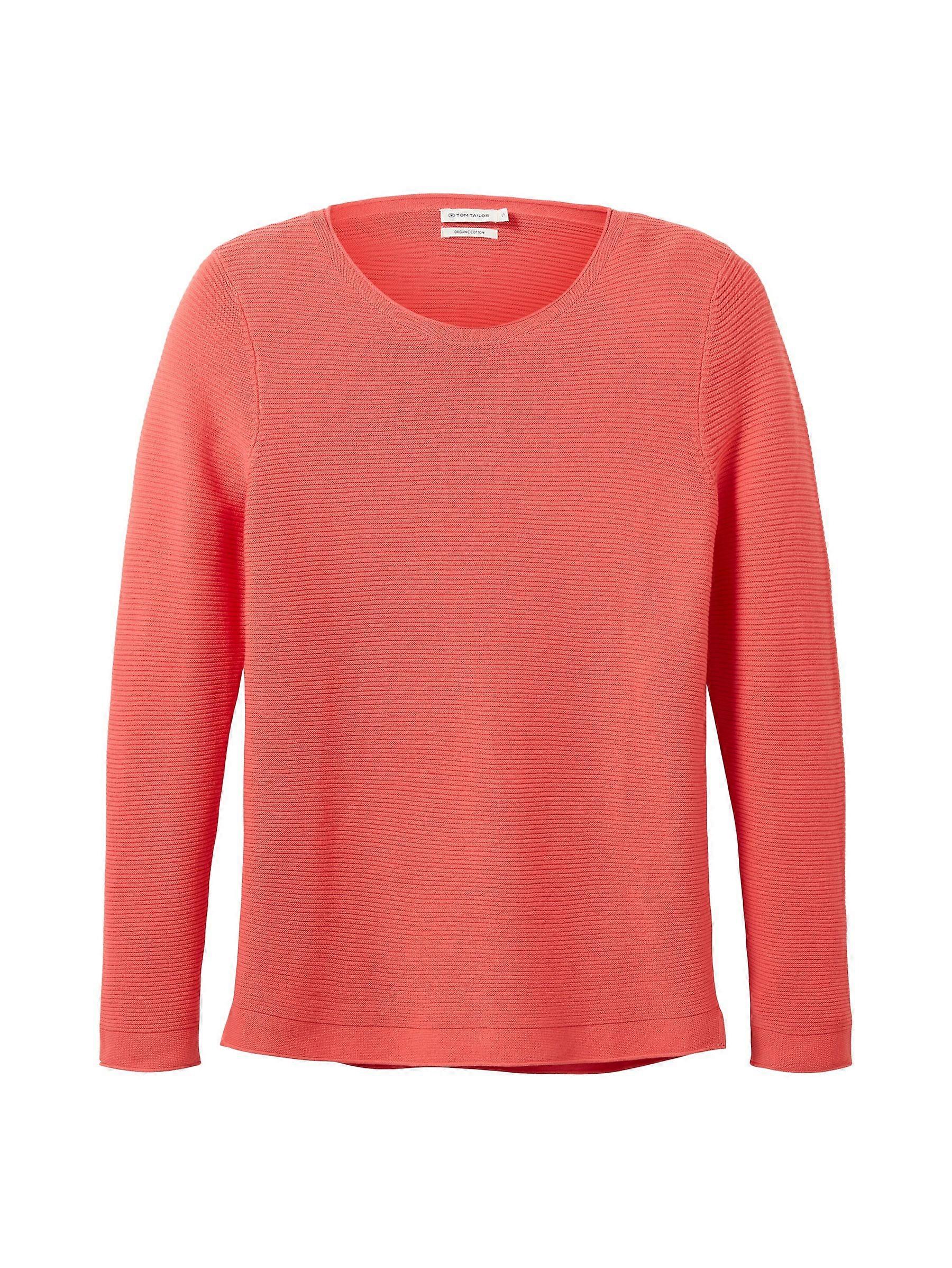 TOM TAILOR Pull tricoté pour femme Pull à col rond rayé Coton OTTOMAN