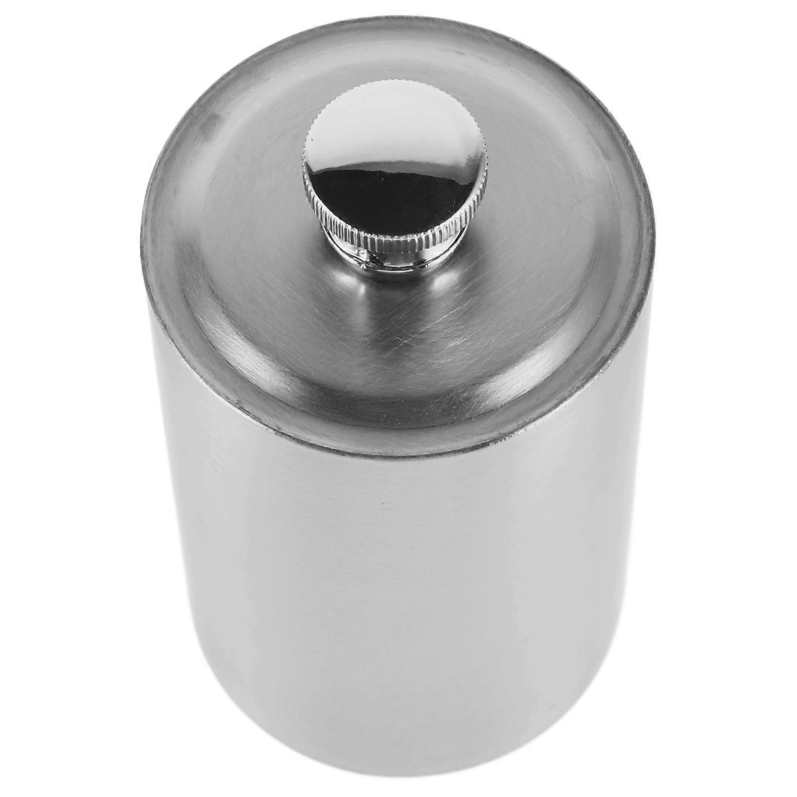 Camping Flask Drinking Flask Outdoor Use Cylindrical Shape Stainless Steel Portable 1Set