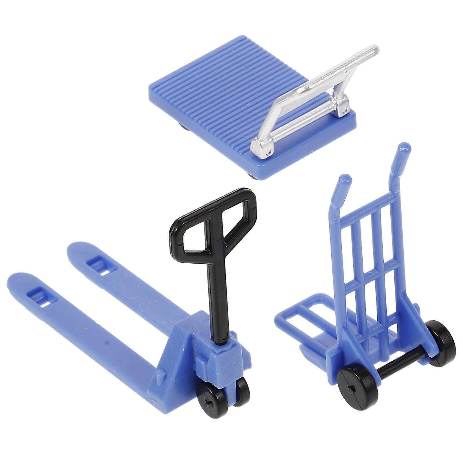 Tiny Forklift Model for Decoration 1Set Plastic Mini House Sky-Blue