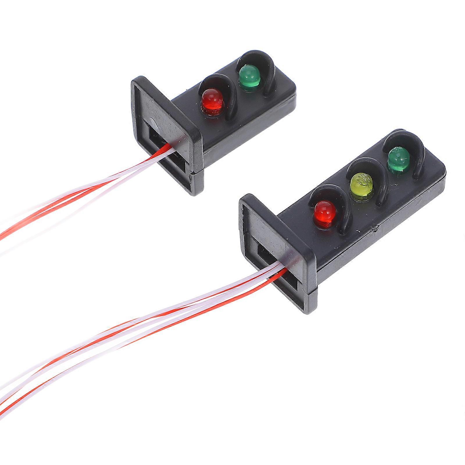 Model Material Train Signal Light Model for Sand Table 2Pcs Durable Black