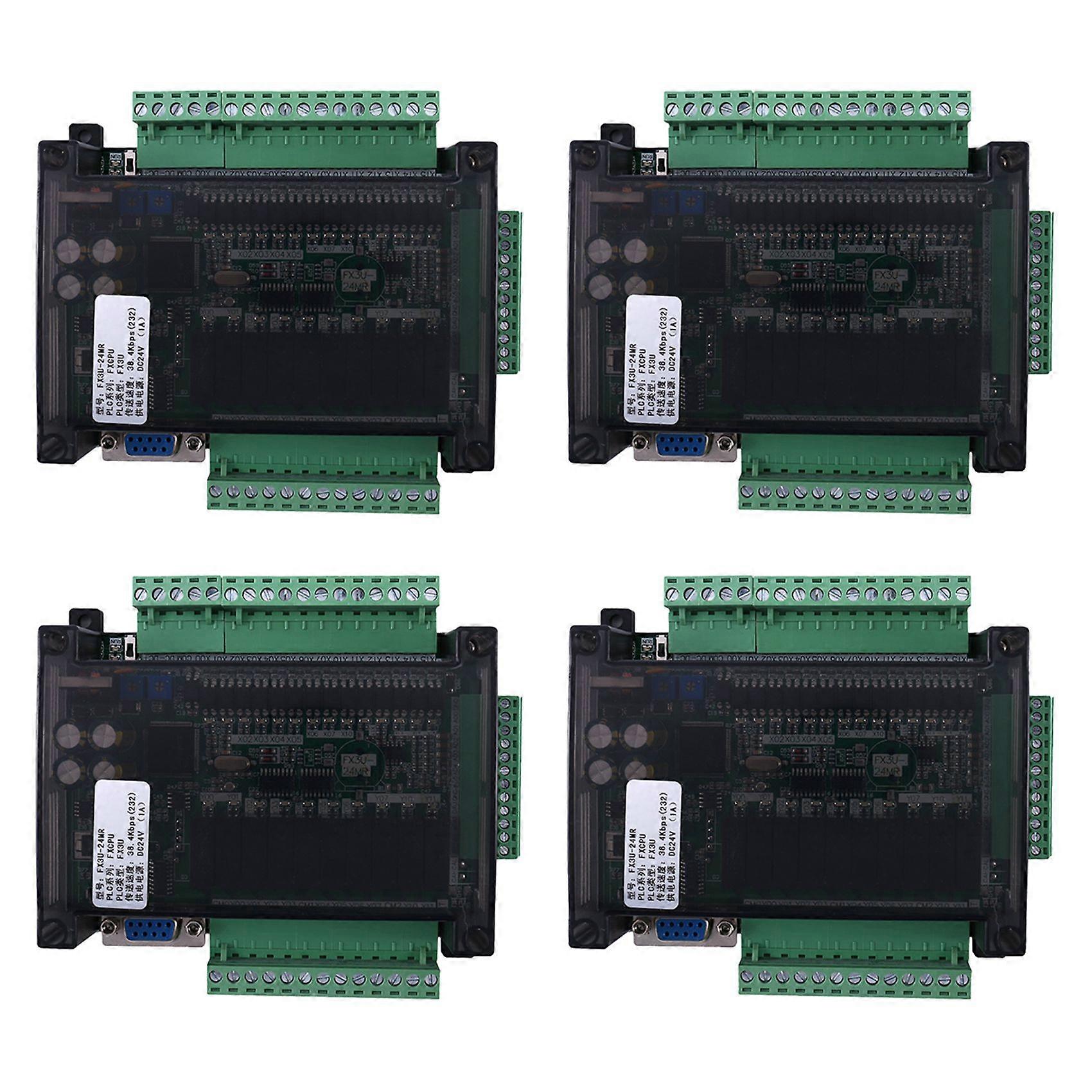 4X PLC Industrial Control Board FX3U-24MR High-Speed Household PLC Industrial Control Board PLC Controller Programmable