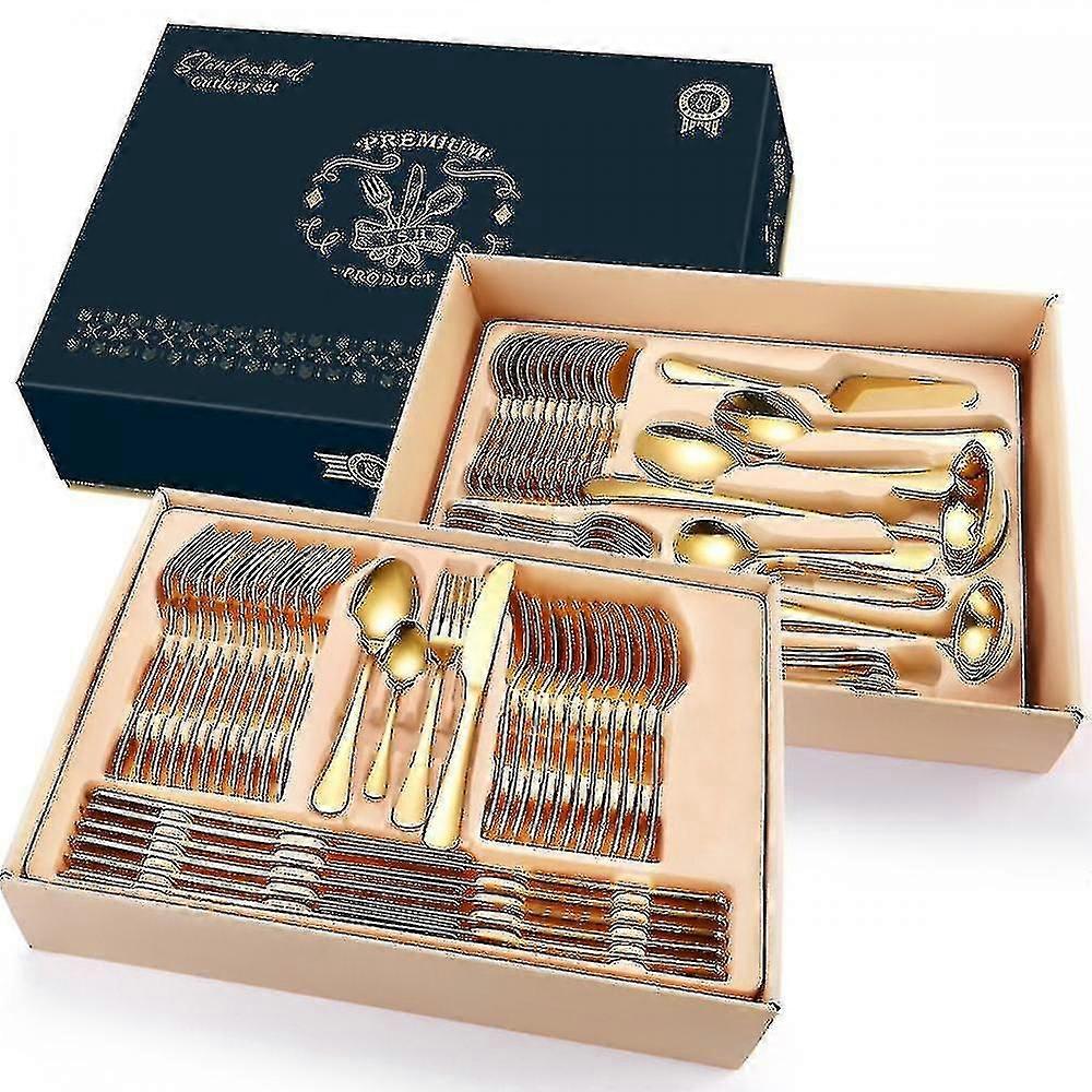 72 قطعة الفولاذ المقاوم للصدأ Flatware تعيين أدوات المائدة أدوات المائدة تعيين للمنزل