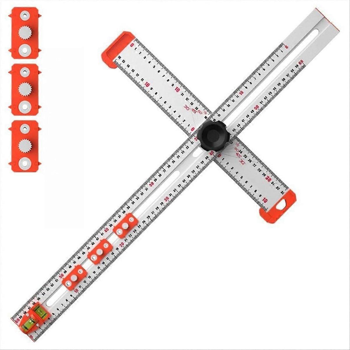 2-in-1 Drilling Positioning Ruler,Cabinet Hole Drilling Template,A