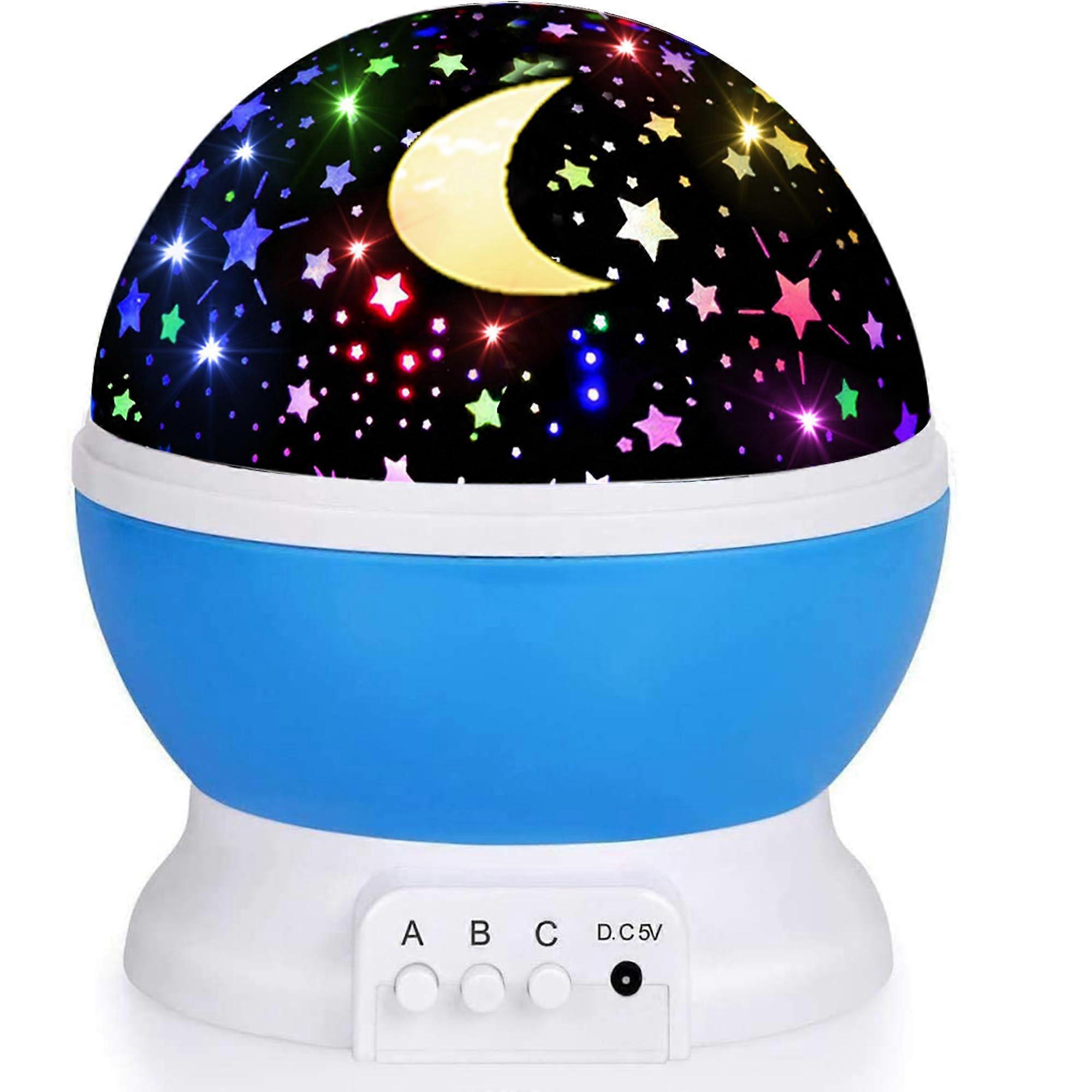 Star Projector Night Light for Kids with Starry Sky Projection, Dual Modes, USB or Battery Powered, Blue
