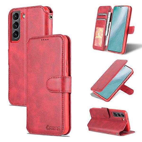 Compatible with Samsung Galaxy S21 FE - Effective Practical Wallet Case Red