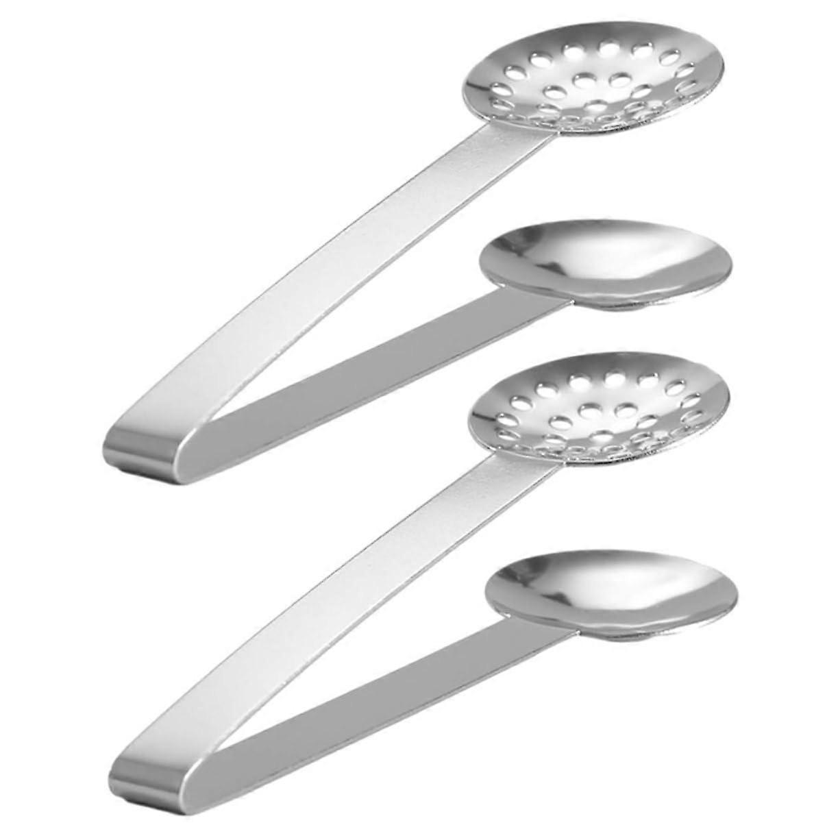2pcs Stainless Steel Tea Bag Tongs for Precise Serving Control Ice Cube Clamp MultiPurpose Use
