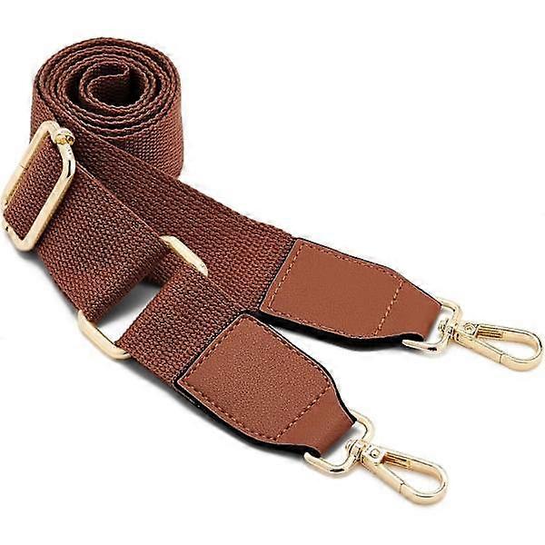 Wide Shoulder Strap for Women, Adjustable Replacement Leather Strap (Brown) Brown