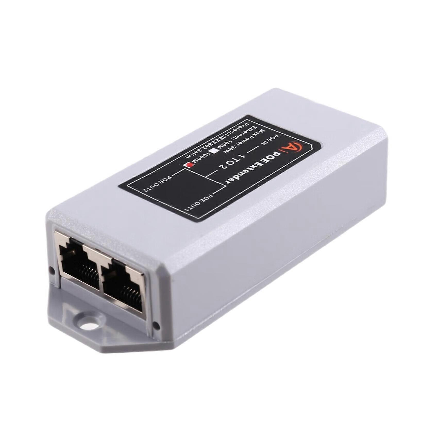  2 Port Gigabit POE Extender 1000Mbps - IEEE 802.3af/At PoE Repeater for IP Camera/NVR/AP, 100m Range Extender