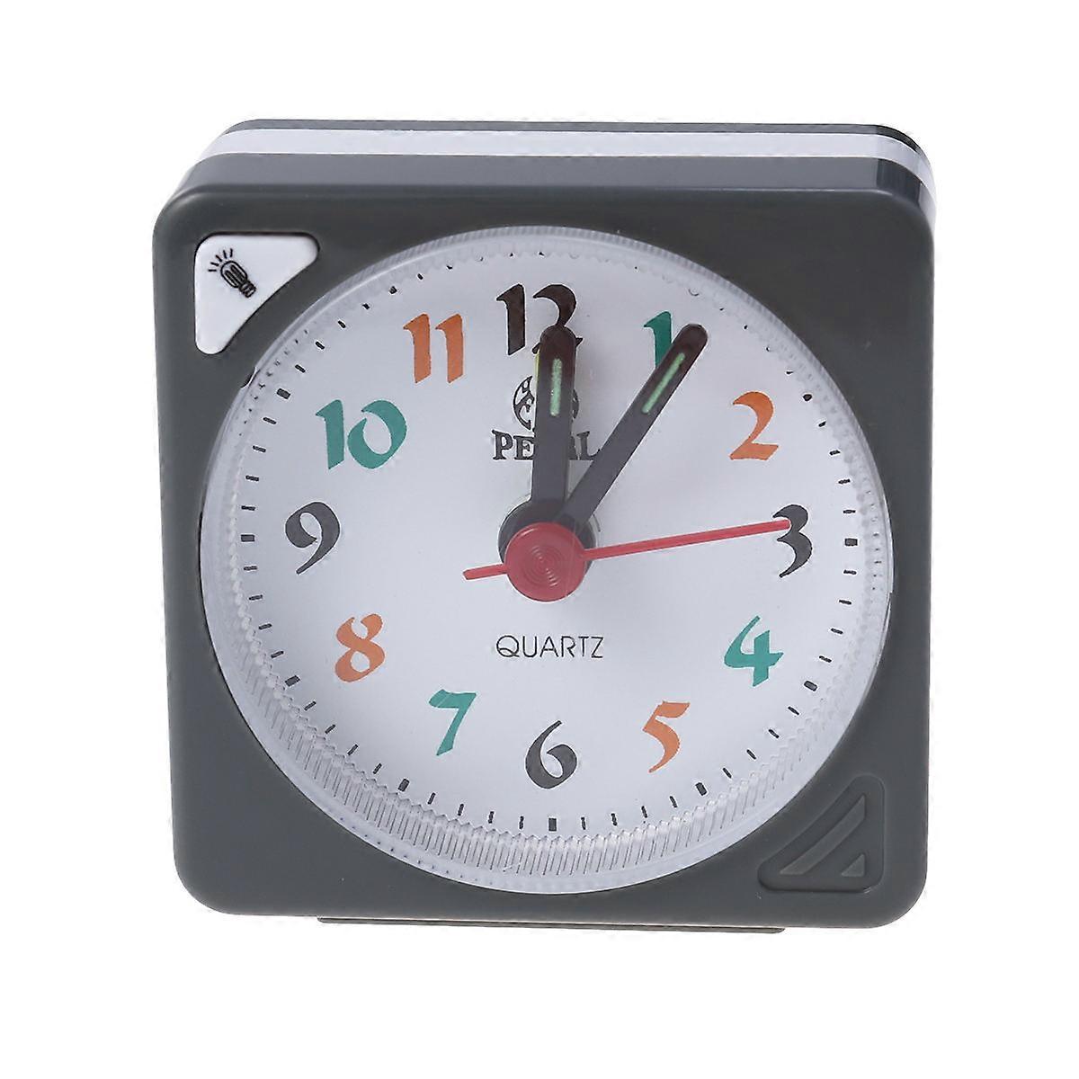 Stone Quartz Clock Plastic Mini Alarm Clock for Time Display Grey