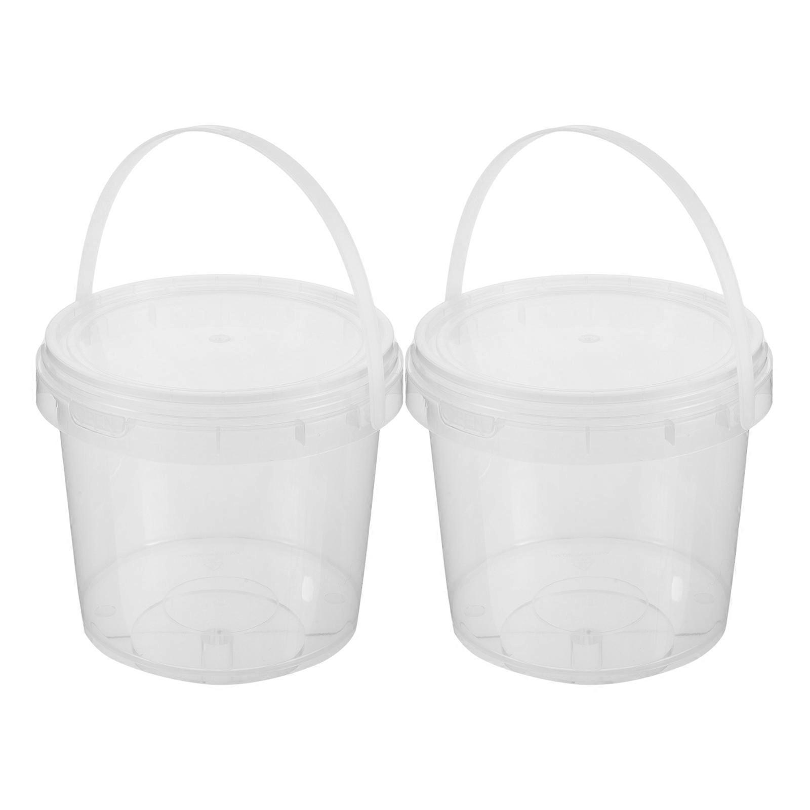 Clear Toy Storage Container for Storage Use 2Pcs with Handle and Lid