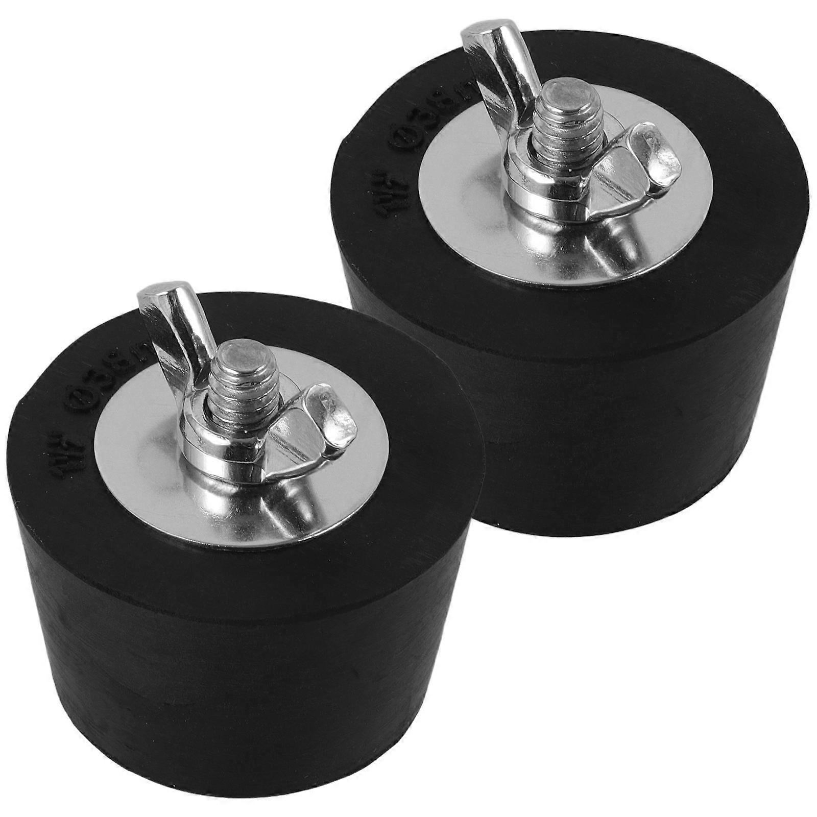 Pool Skimmer Plug Winterizing Anti Cracking Black PVC Material 2Pcs