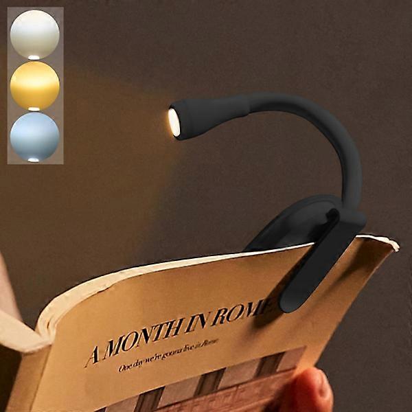 Book lamp, rechargeable clip on reading lamp, adjustable brightness