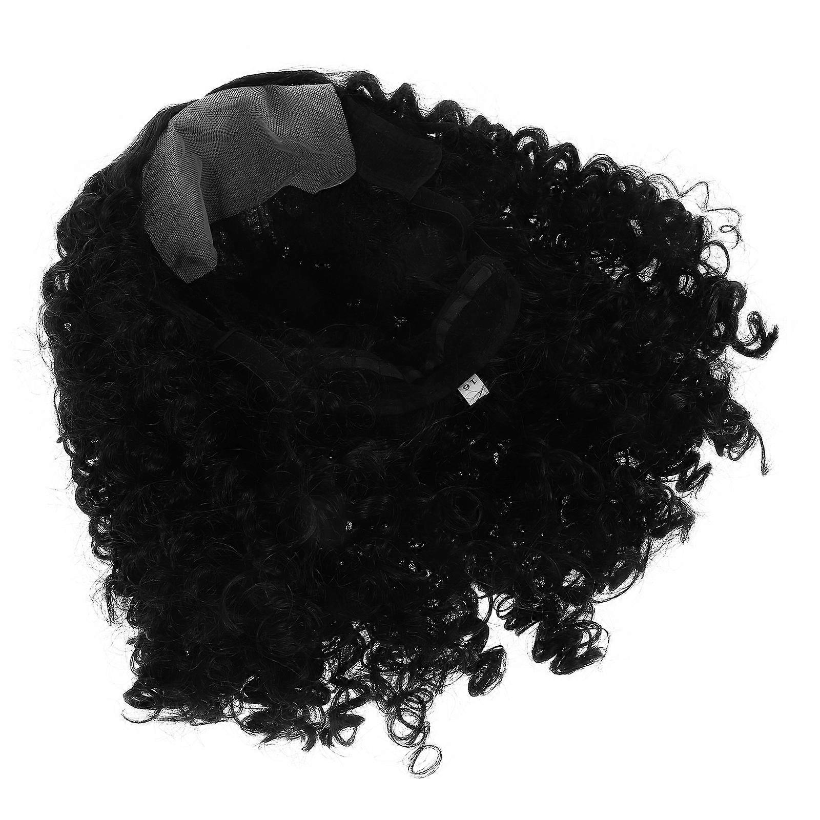 Short Curly Wigs Makeup Curly Wig for Cosplay Black Practical Accessory