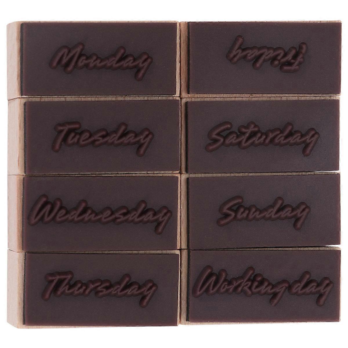 Wooden Seal for Scrapbooking Use 2Pcs Creative Craft Stamp