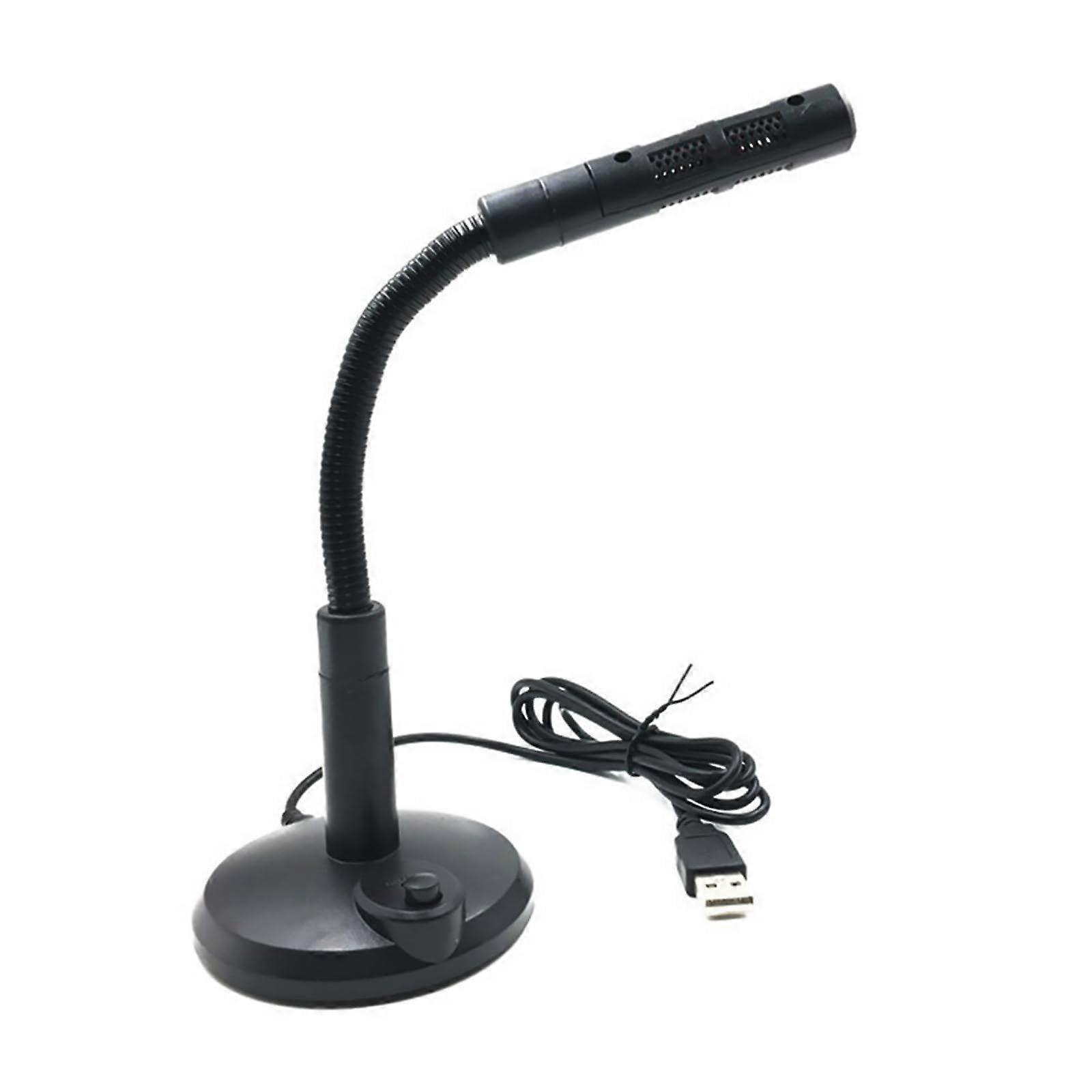 Mini USB Desk Microphone With Stand For PC Laptop Desktop Recording Mic Compact Size