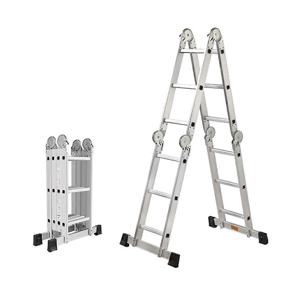 Telescopic Ladder 16.5FT MultiPurpose Aluminum Extension with Adjustable Height for Home and Garden