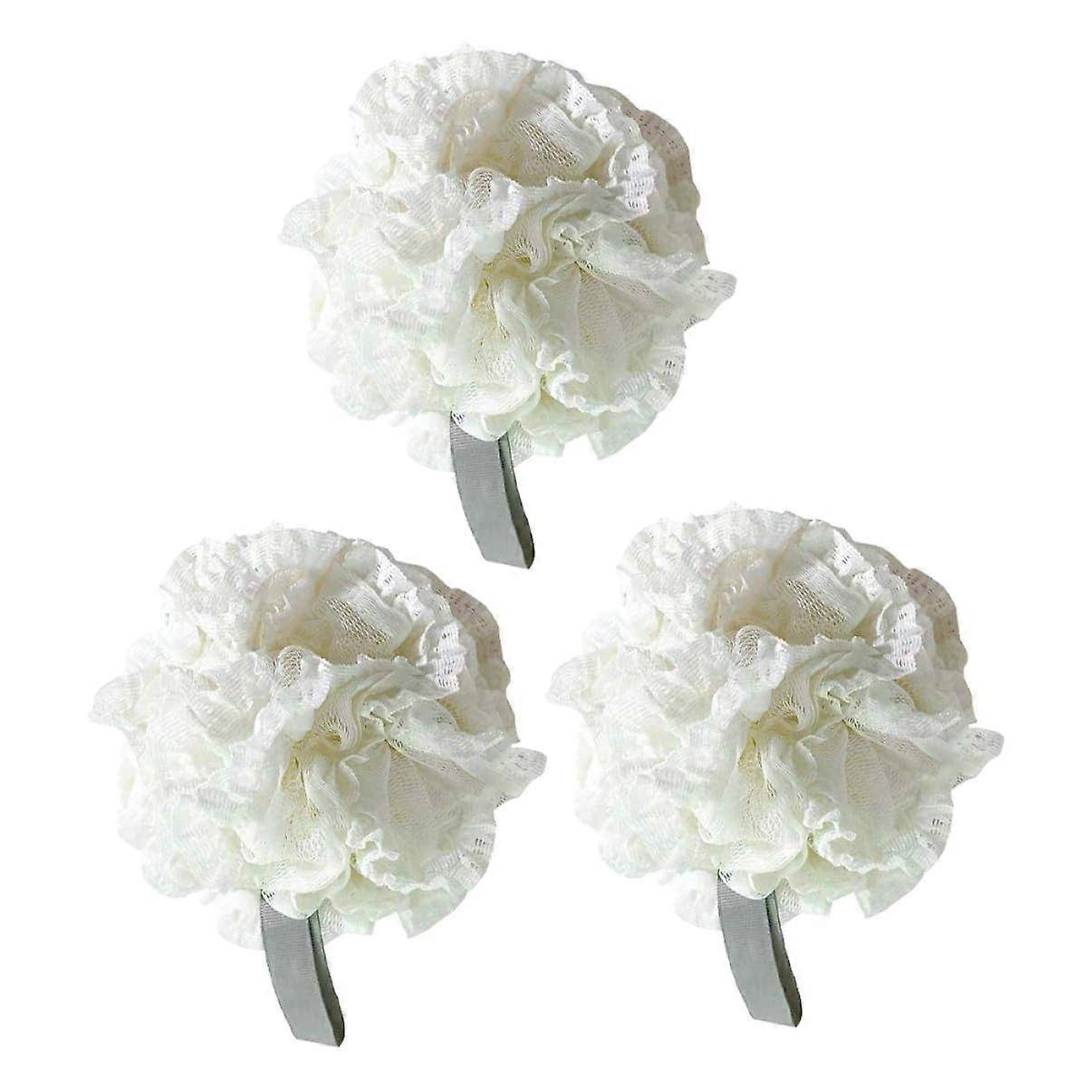 3pcs Exfoliating Bath Sponge Set with Soft Mesh Shower Loofah Poufs for Deep Cleansing and Gentle Skin Care