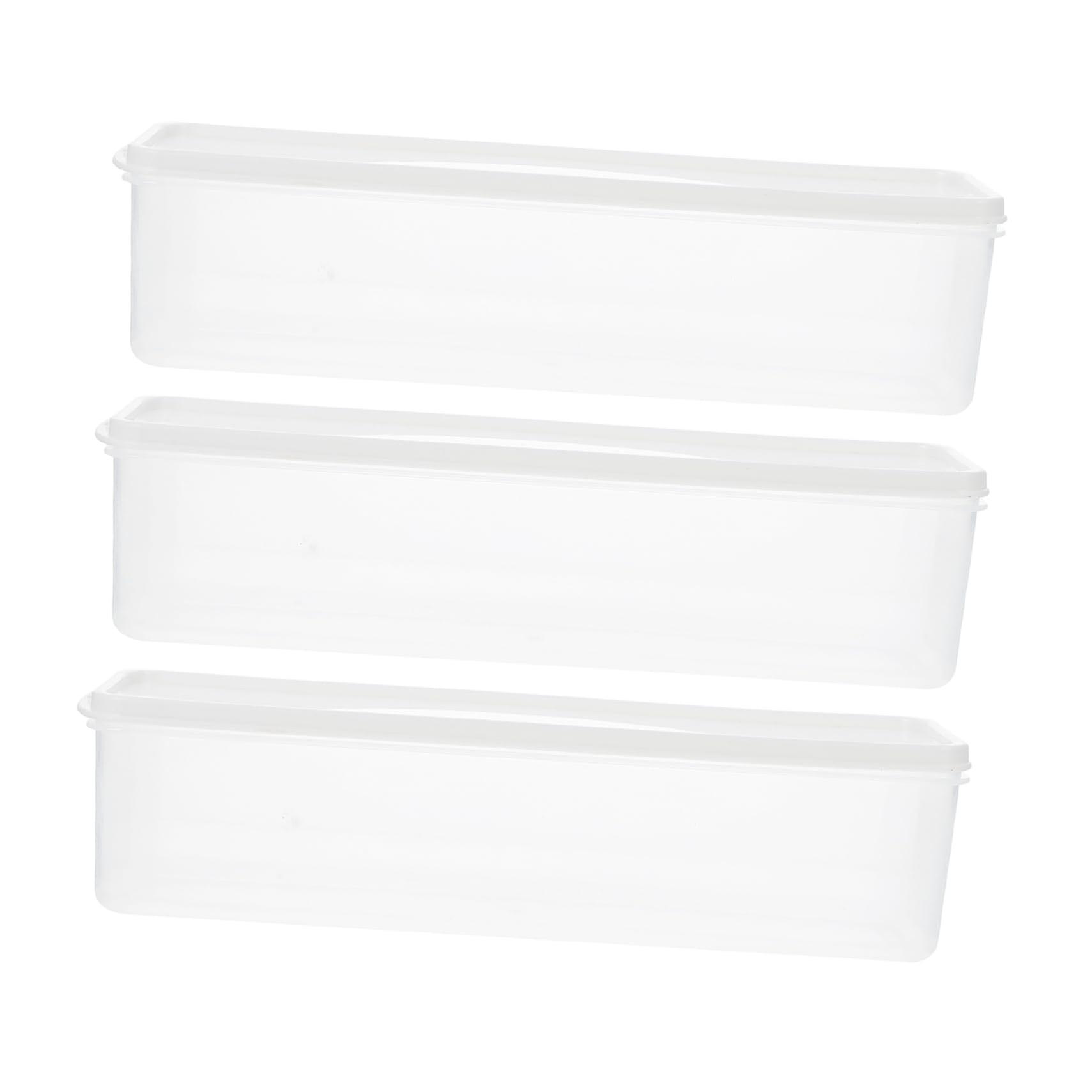 3Pcs Fridge Storage Container Set Airtight Food Preservation Stackable MoistureProof Kitchen Organizer