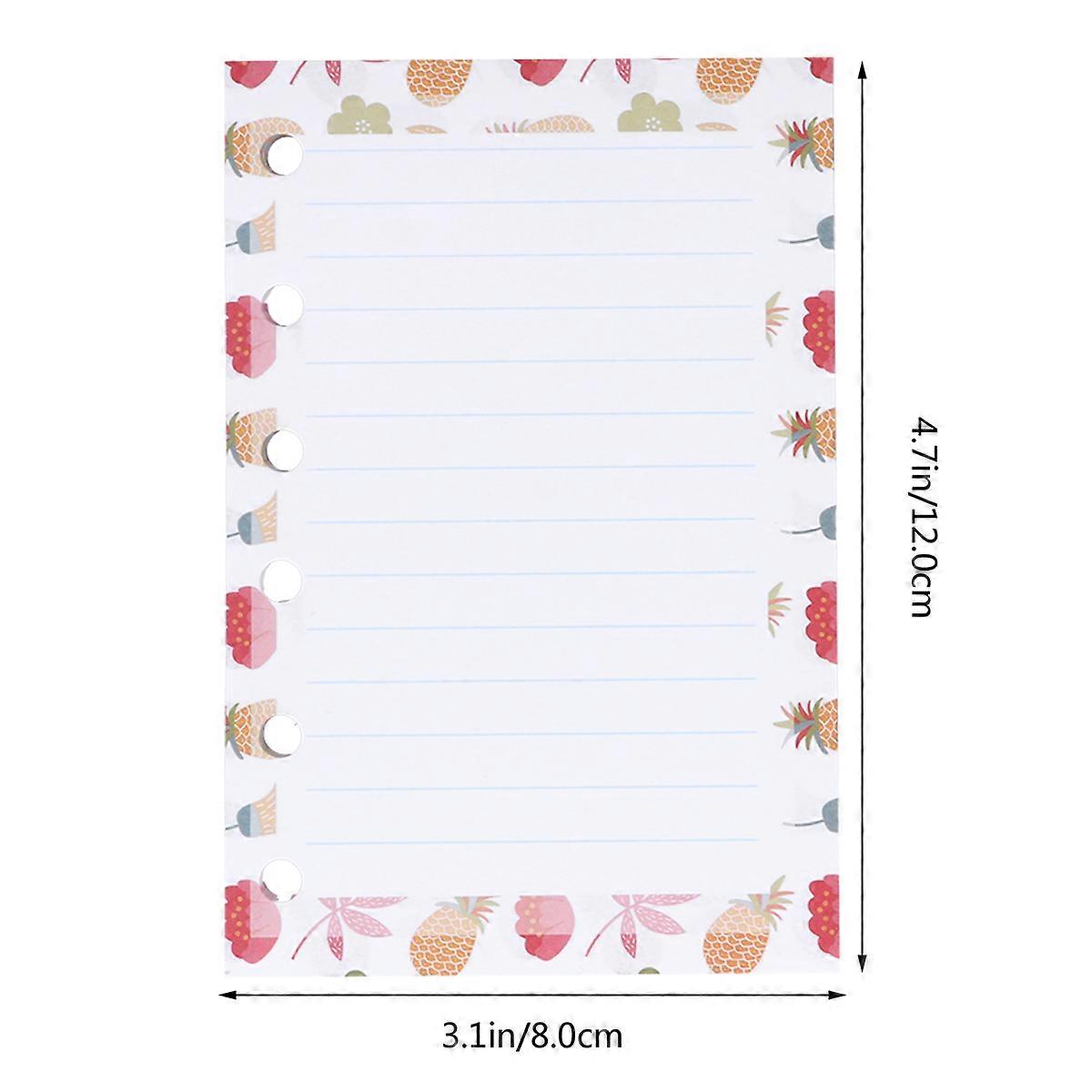 Loose-Leaf Notebook Refills Rectangular Colorful A7 Size Writing Spiral Notebook 40Sheets/Pack