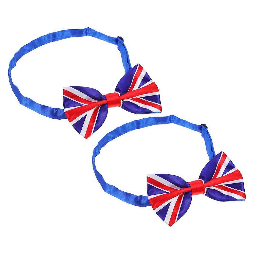 Novelty Bow Ties 2Pcs Men's Bowtie Stage Performance Accessory Multi Polyester For Eye-Catching Decor