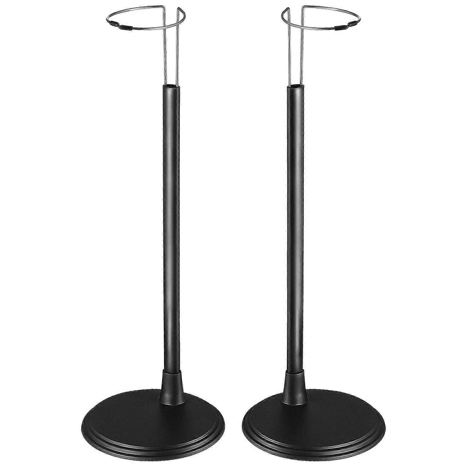 Doll Brackets Black Stainless Steel Support Stands for Storage 2Pcs
