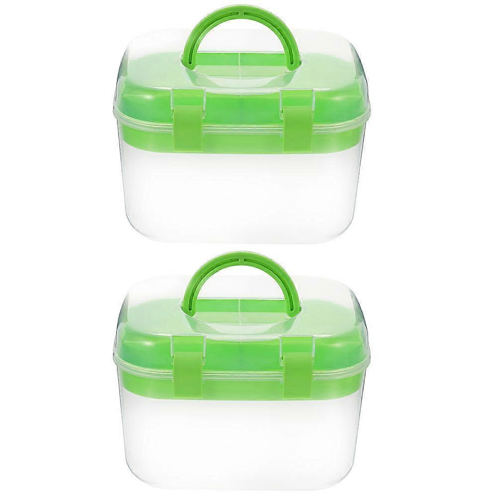 6 Pcs Small Tool Box Storage Box With Handle For Home Use Office Light Green Rectangular Organization Solution