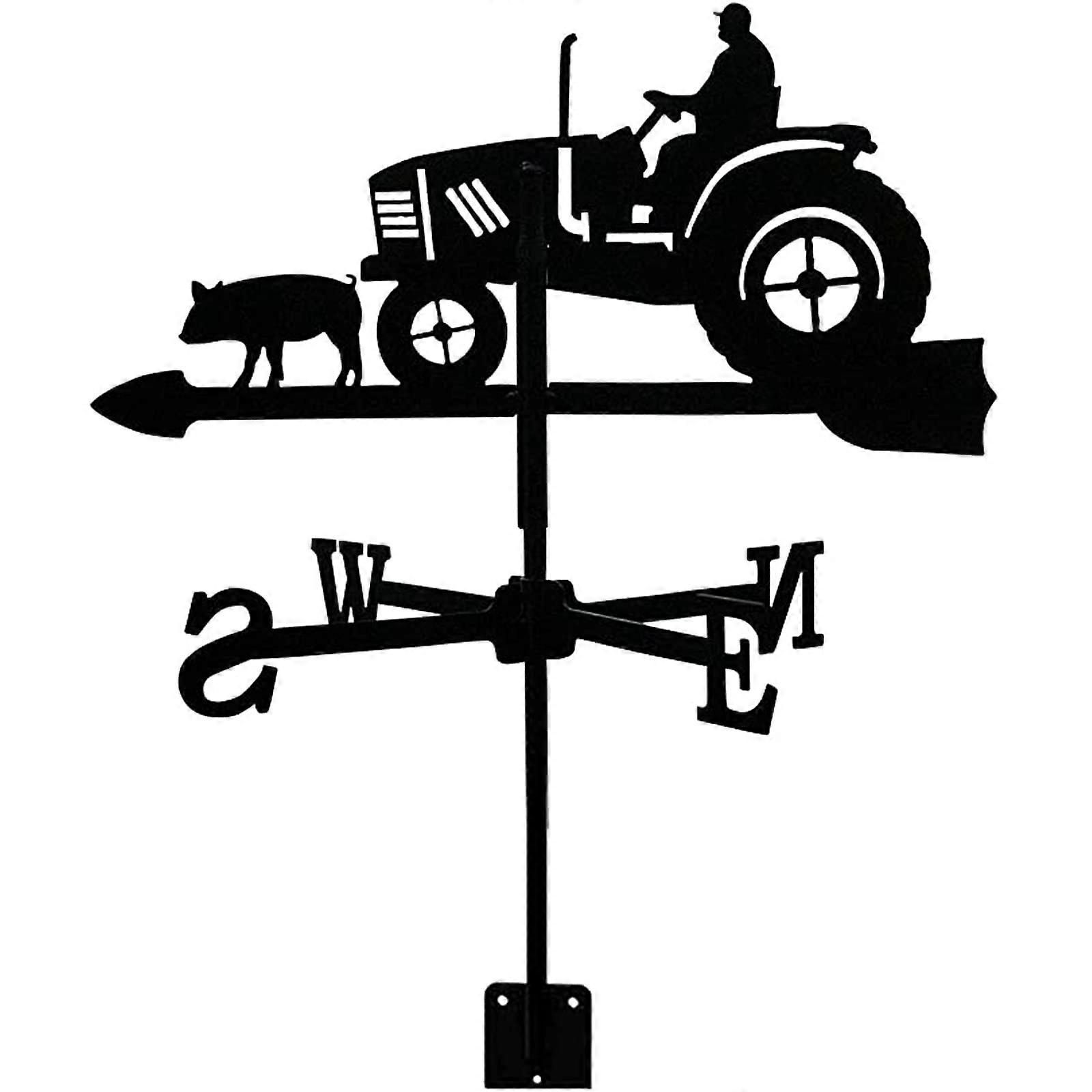 Weather Vane Metal Wind Direction Indicator Durable Rustproof Retro Farm Scene Garden Décor Stake