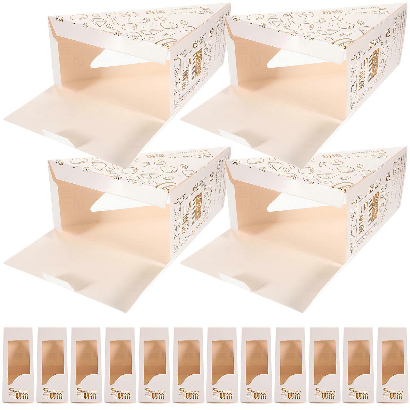 Clear Window Sandwich Boxes Dessert Boxes With Window Home Kitchen Use Assembled Size 17x12x6.5cm 50Pack