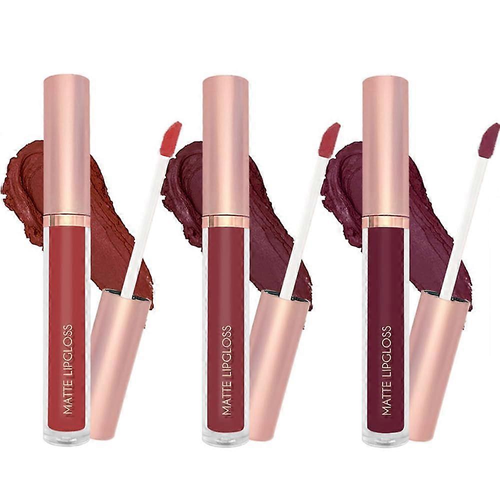 3 PCS Waterproof Matte Liquid Lipstick Set, Long Lasting Nontransfer Finish