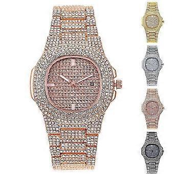 HJyang Dames Polshorloge met Kristallen Bling en Diamanten Armband, Quartz Horloge met Strasssteentjes AFX 25-26s