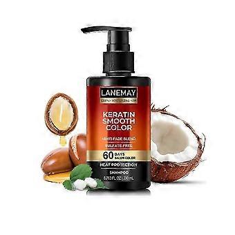 Indicado para cabelos tingidos e secos, shampoo de queratina para alisar e nutrir, anti-desbotamento e anti-frizz, sem sulfatos - JK