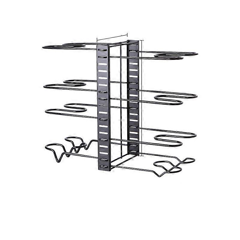 8Tier Adjustable Pot and Pan Organizer Rack with Wire Dividers, SpaceSaving Cookware Storage