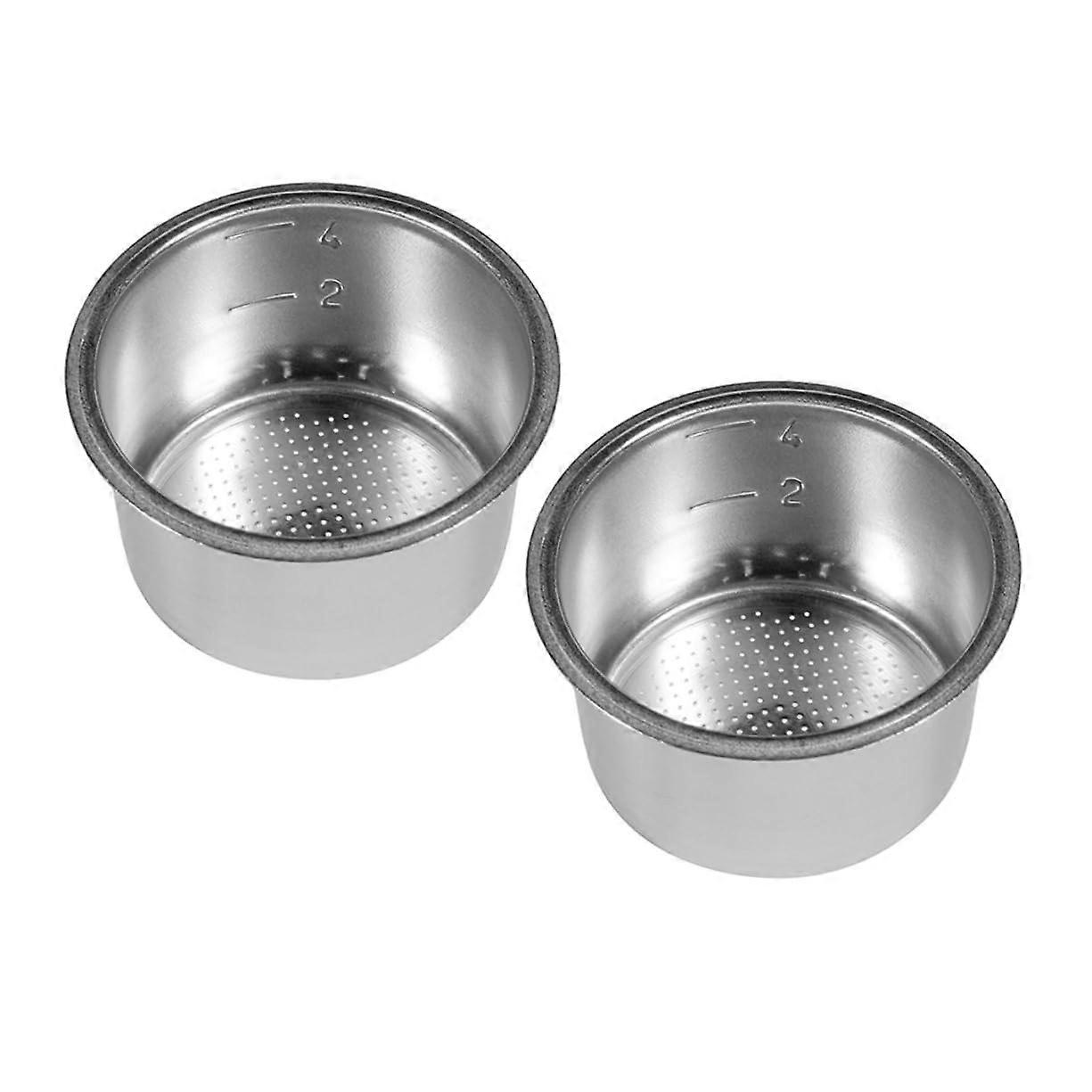 2pcs Single Cup Espresso Filter Basket with Fine Mesh, Washable and Reusable Coffee Filter Cup