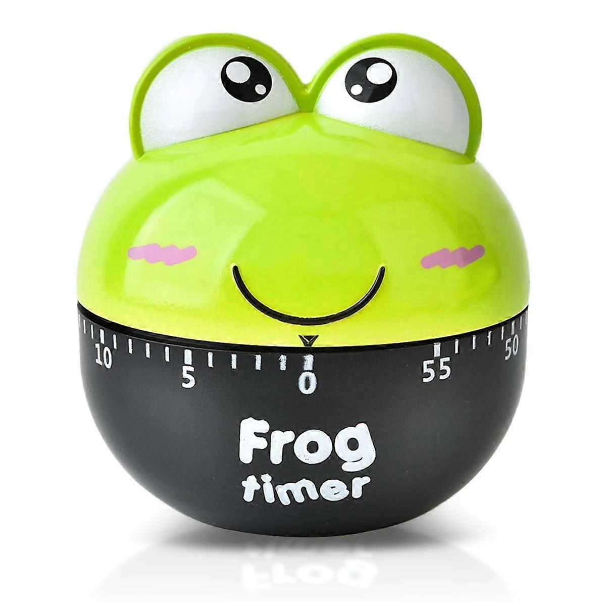 Cute Cartoon Frog Kitchen Timer, Mechanical 55Minute Cooking and Egg Timer, Green Battery Design