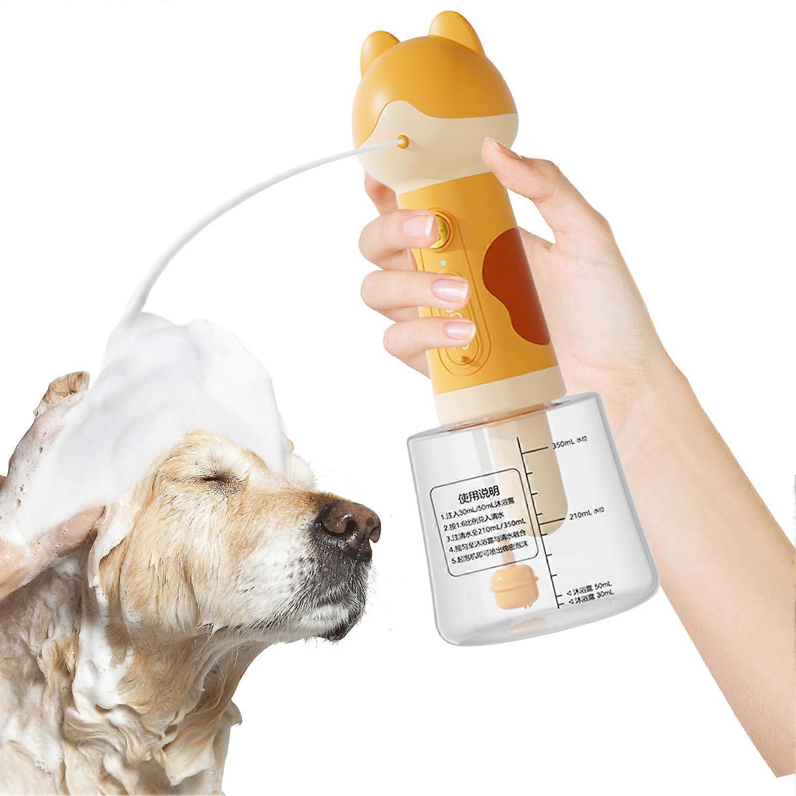 Automatic Pet Shampoo Dispenser with Cartoon Design, USB Rechargeable Waterproof Bath Foamer