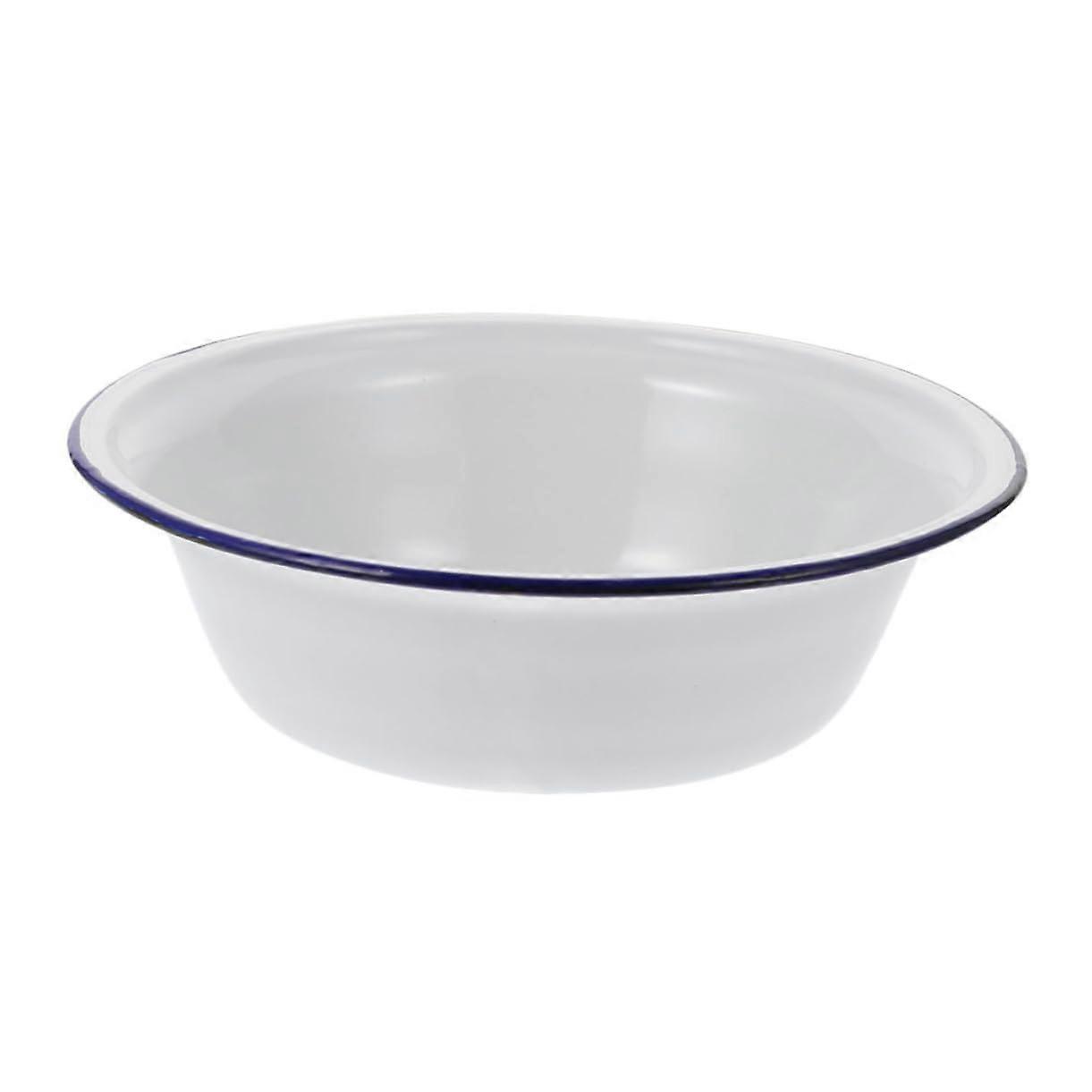 Vintage Enamel Basin Retro Style Large Bowl for Kitchen Rice Vegetables MultiPurpose Durable
