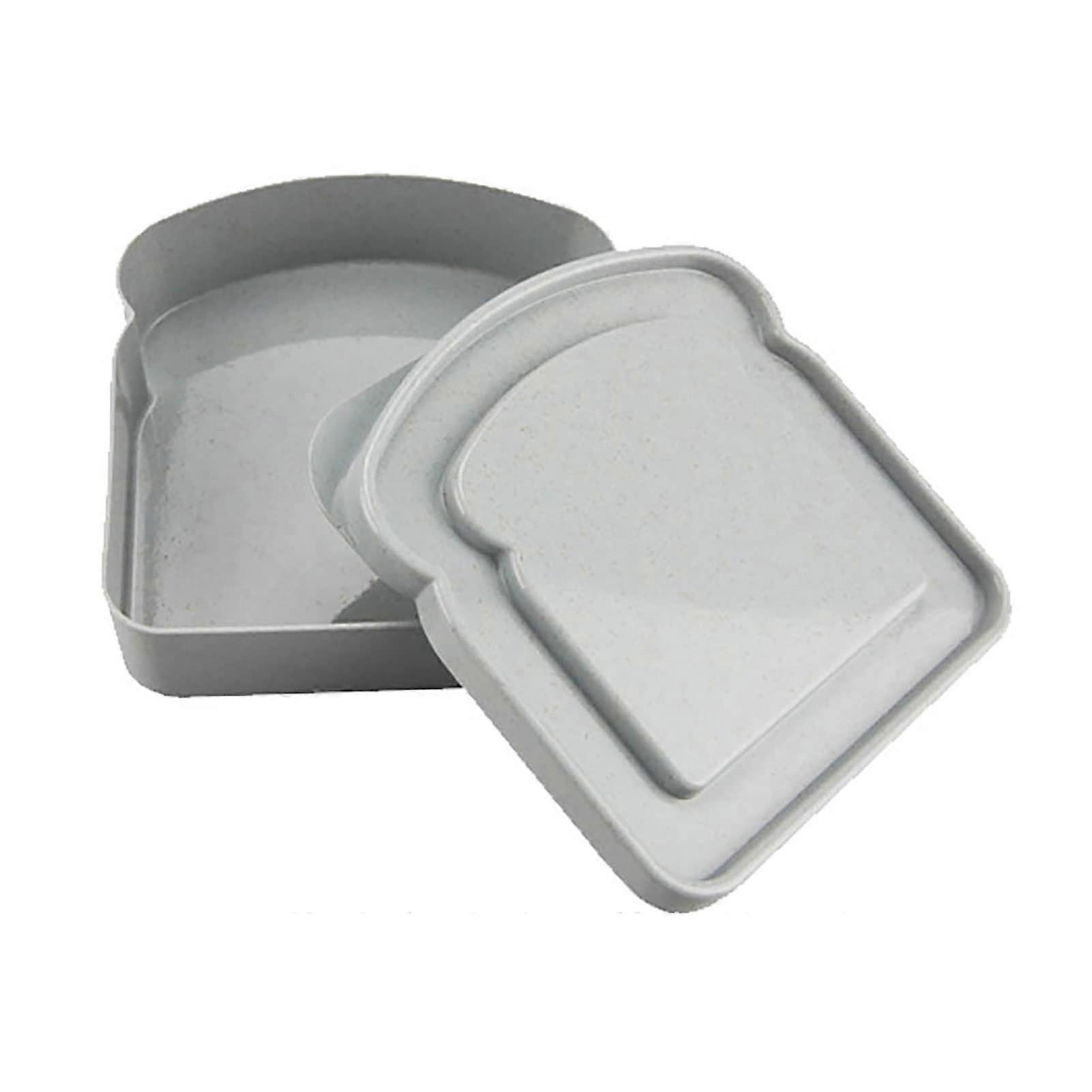 Plastic Sandwich Container Lunch Box with Dustproof Cover, Easy Clean, Compact Size, Light Grey